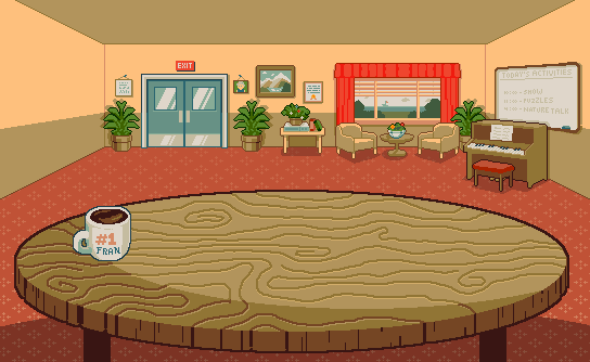 Senior center with table